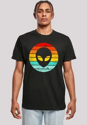 F4NT4STIC T-Shirt Alien Retro Sonnenuntergang Schwarz/Mischfarben/Grün/Braun
