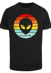 F4NT4STIC T-Shirt Alien Retro Sonnenuntergang Schwarz/Mischfarben/Grün/Braun