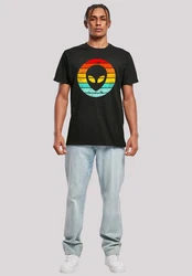 F4NT4STIC T-Shirt Alien Retro Sonnenuntergang Schwarz/Mischfarben/Grün/Braun
