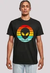 F4NT4STIC T-Shirt Alien Retro Sonnenuntergang Schwarz/Mischfarben/Grün/Braun