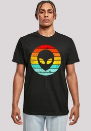 T-Shirt Alien Retro Sonnenuntergang Premium Qualitt