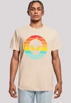 F4NT4STIC T-Shirt Alien Retro Sonnenuntergang Beige/Khaki/Gelb/Mischfarben/Creme