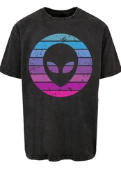 F4NT4STIC T-Shirt Alien Kopf Mischfarben/Rosa/Schwarz/Lila/Braun
