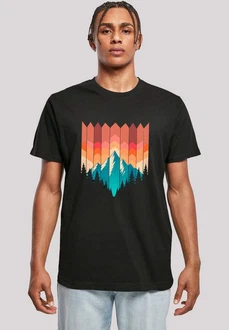 F4NT4STIC T-Shirt Berg Sonnenuntergang Rot/Schwarz/Mischfarben/Braun/Türkis/Orange F4NT4STIC T-Shirt Berg Sonnenuntergang Rot/Schwarz/Mischfarben/Braun/Türkis/Orange