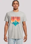 F4NT4STIC T-Shirt Berg Sonnenuntergang Rot/Grau/Hellgrau/Türkis