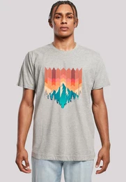 T-Shirt Berg Sonnenuntergang Geometrisch Premium Qualitt