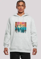 F4NT4STIC Kapuzenpullover Berg Sonnenuntergang Retro 