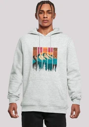 Kapuzenpullover Berg Sonnenuntergang Retro Premium Qualitt