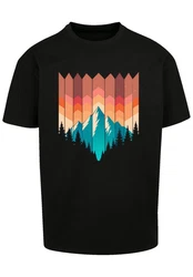 F4NT4STIC T-Shirt Berg Sonnenuntergang Rot/Türkis/Braun/Mischfarben/Schwarz/Beige