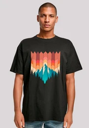 T-Shirt Berg Sonnenuntergang Geometrisch Premium Qualitt