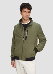 s.Oliver Outdoor-Jacke mit Stehkragen Dunkelgrün/Khaki