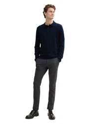 TOM TAILOR Strickpullover mit Seide Dunkelblau/Blau