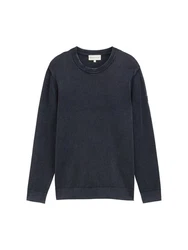 TOM TAILOR Pullover Dunkelblau/Schwarz/Grau