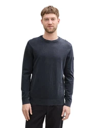TOM TAILOR Pullover Dunkelblau/Schwarz/Grau