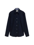TOM TAILOR Langarmhemd Regular Fit Chambray Dunkelblau