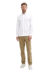 TOM TAILOR Langarmhemd Regular Fit Chambray Weiß