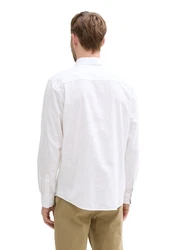 TOM TAILOR Langarmhemd Regular Fit Chambray Weiß
