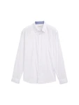 TOM TAILOR Langarmhemd Regular Fit Chambray Weiß