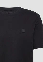 s.Oliver BLACK LABEL Kurzarmshirt T-Shirt mit Logo-Detail aus merzerisierter Baumwolle 