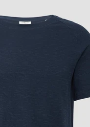 Kurzarmshirt Raglan-Shirt mit Flammgarnstruktur