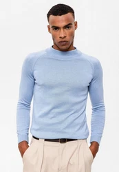 Antioch Sweatshirt Mock Turtleneck Jumper Hellblau/Blau