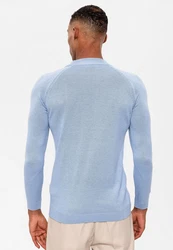 Antioch Sweatshirt Mock Turtleneck Jumper Hellblau/Blau