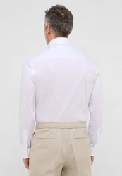 Eterna Langarmhemd SLIM FIT NON IRON Weiß/Creme/Khaki