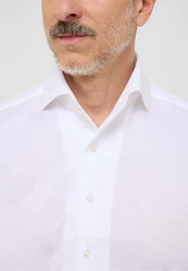 Eterna Langarmhemd SLIM FIT NON IRON Weiß/Creme/Khaki