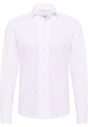 Eterna Langarmhemd SLIM FIT NON IRON Weiß/Creme/Khaki