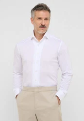 Eterna Langarmhemd SLIM FIT NON IRON Weiß/Creme/Khaki