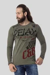 Cipo & Baxx T-Shirt Sweatshirts mit Print Dunkelgrün/Braun