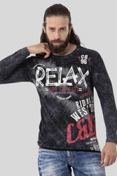 Cipo & Baxx T-Shirt Sweatshirts mit Print Hellblau/Rot/Blau/Schwarz/Creme