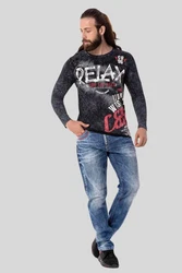 Cipo & Baxx T-Shirt Sweatshirts mit Print Hellblau/Rot/Blau/Schwarz/Creme