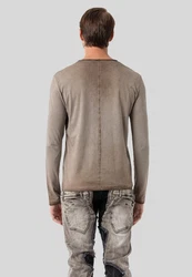 Cipo & Baxx T-Shirt Sweatshirts mit Knopfleiste Khaki/Braun/Grau/Beige