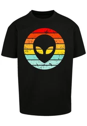 F4NT4STIC T-Shirt Alien Retro Sonnenuntergang Mischfarben/Schwarz/Grün/Braun/Grau