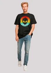 F4NT4STIC T-Shirt Alien Retro Sonnenuntergang Mischfarben/Schwarz/Grün/Braun/Grau