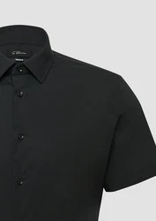 s.Oliver BLACK LABEL Kurzarmhemd Tailored Fit schwarz