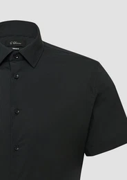Kurzarmhemd Tailored Fit: Feines Kurzarm-Hemd aus hochwertigem Baumwollstretch