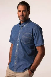 Kurzarmhemd Jeanshemd Halbarm Buttondown-Kragen Modern Fit