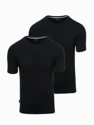 OMBRE T-Shirt 2er Set Rundhalsausschnitt Dunkelblau/Schwarz