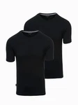 OMBRE T-Shirt 2er Set Rundhalsausschnitt Dunkelblau/Schwarz
