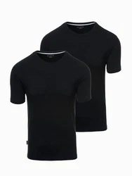 OMBRE T-Shirt 2er Set Rundhalsausschnitt Dunkelblau/Schwarz