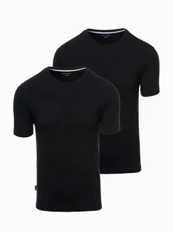 OMBRE T-Shirt 2er Set Rundhalsausschnitt Dunkelblau/Schwarz