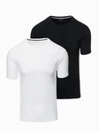 OMBRE T-Shirt 2er Set Rundhalsausschnitt Dunkelblau/Weiß/Creme/Schwarz