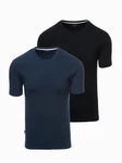 OMBRE T-Shirt 2er Set Rundhalsausschnitt Dunkelblau