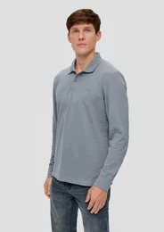 Langarmshirt Poloshirt mit Logo-Detail Logo