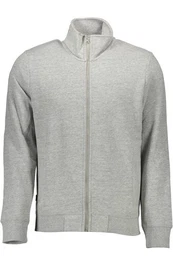 Sweatshirt Herren Kapuzenpullover Grau mit Reiverschluss und