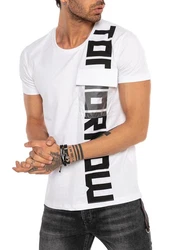 RedBridge T-Shirt mit Print und Brusttasche Schwarz/Creme/Weiß