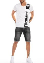 RedBridge T-Shirt mit Print und Brusttasche Schwarz/Creme/Weiß