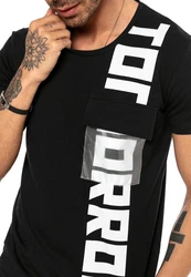 RedBridge T-Shirt mit Print und Brusttasche Schwarz/Grau